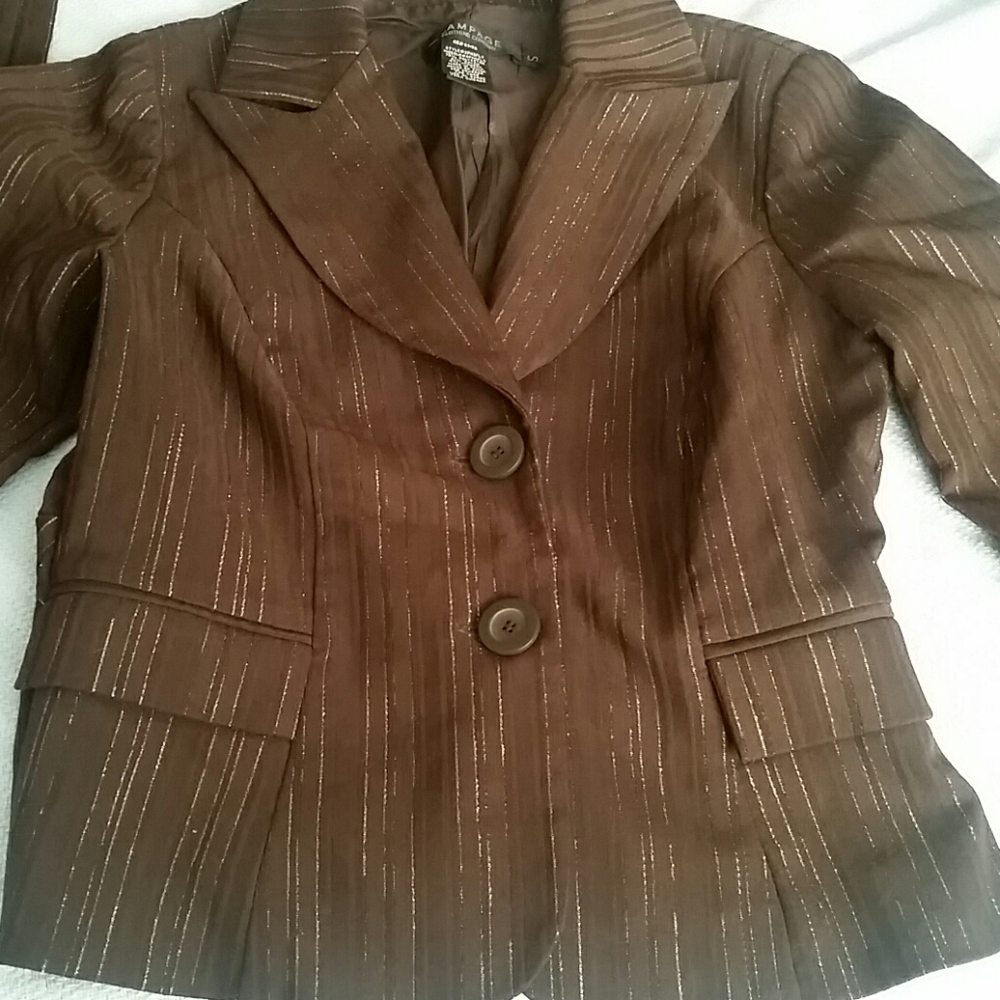 Rampage brown gold pinstripe suit - Picture 2 of 8
